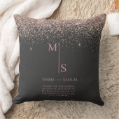 Rose Gold Blush Pink Silver Glitter Script Persona クッション (ブランケット)