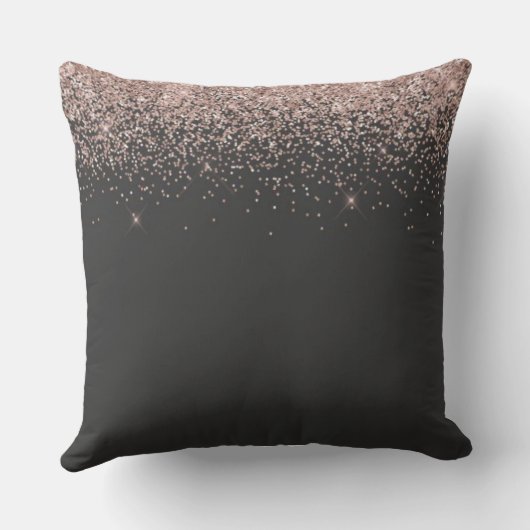 Rose Gold Blush Pink Silver Glitter Script Persona クッション (裏面)