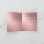 Rose Gold Blush Pink White 100th Birthday Party サンキューカード (内部)