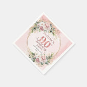 Rose Gold Bohemian Greenery 90th Birthday Party  スタンダードカクテルナプキン (角)
