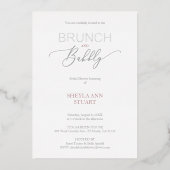 Rose Gold Brunch & Bubbly Quote Bridal Shower 箔招待状 (裏面)