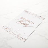 Rose Gold Brunch & Bubbly Quote Bridal Shower 箔招待状 (回転した状態)