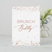 Rose Gold Brunch & Bubbly Quote Bridal Shower 箔招待状 (立ち正面)