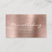 Rose Gold Brushed Metal Script Microblading 名刺 (正面)