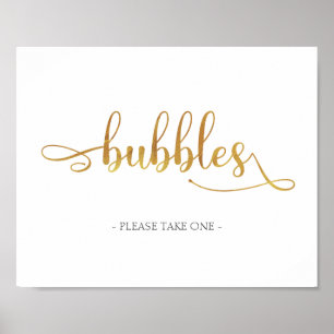 Rose Gold Bubble Send Off Poster - Wedding Sign ポスター