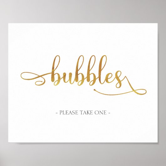 Rose Gold Bubble Send Off Poster - Wedding Sign ポスター (正面)