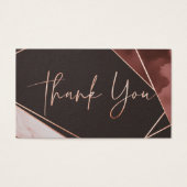 Rose Gold Burgundy Thank You Discount Cards (正面)