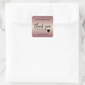 Rose Gold Business Thank You  Square Sticker スクエアシール (バッグ)