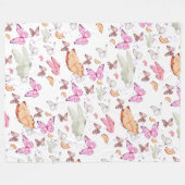 rose gold butterfly フリースブランケット (正面(横))