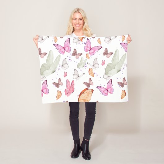 rose gold butterfly フリースブランケット (インサイチュ)