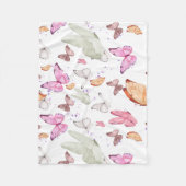 rose gold butterfly フリースブランケット (正面)