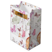 rose gold butterfly ミディアムペーパーバッグ (正面アングル)