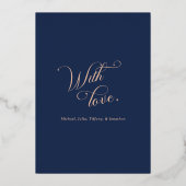 Rose Gold Calligraphy Tree Christmas Card 箔シーズンカード (裏面)