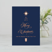 Rose Gold Calligraphy Tree Christmas Card 箔シーズンカード (立ち正面)