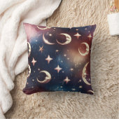 Rose Gold Celestial Moon Pillow クッション (ブランケット)