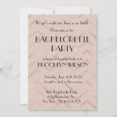 Rose Gold Chevron Bachelorette Party Invite 招待状 (正面)