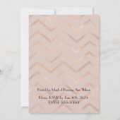 Rose Gold Chevron Bachelorette Party Invite 招待状 (裏面)