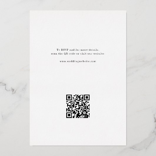 Rose Gold Classic Elegance Script Monogram Wedding 箔招待状 (裏面)