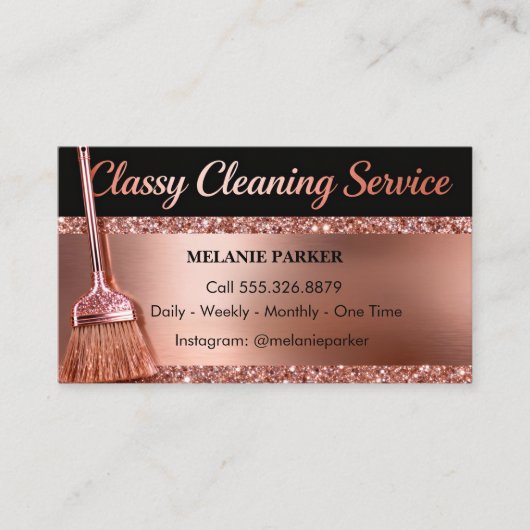 Rose Gold Classy Cleaning Services 名刺 (正面)