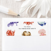 Rose gold Coastal Chic Watercolor ラベル (インサイチュ)