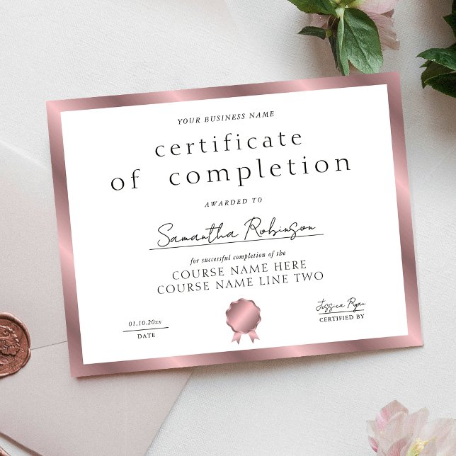 Rose Gold Completion Certificate Company Award (クリエイターアップロード済み)