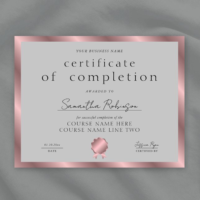 Rose Gold Completion Certificate Company Award (クリエイターアップロード済み)