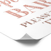 Rose Gold Confetti Popcorn Bar Sign ポスター (角)