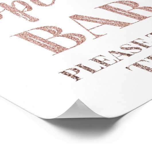 Rose Gold Confetti Popcorn Bar Sign ポスター (角)