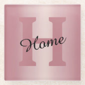 Rose Gold Custom  ガラスコースター (正面)