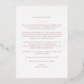 Rose Gold Custom Lilac Fancy Garland Wreath 箔招待状 (裏面)