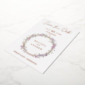 Rose Gold Custom Lilac Fancy Garland Wreath 箔招待状 (回転した状態)