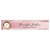 Rose Gold Desk Name Plate With Clock Calligraphy デスクネームプレート (正面)