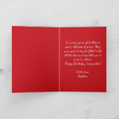 Rose Gold Diamond 90th Birthday Red Sparkle カード (内部)