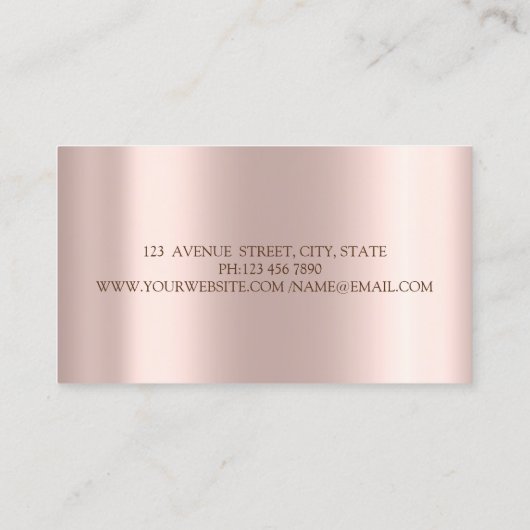  Rose Gold Diamonds Floral Cupcake Rolling Pin 名刺 (裏面)