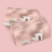 Rose Gold Dog Grooming Glitter Pet Services 名刺