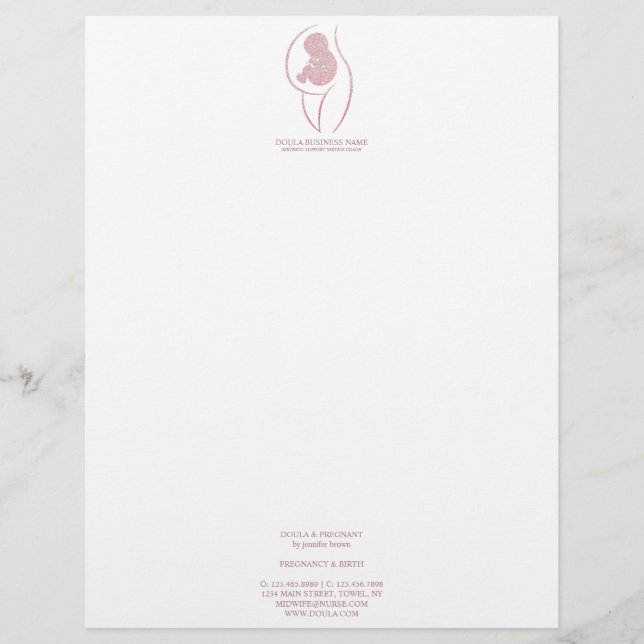 Rose Gold Doula & Birth レターヘッド (正面)