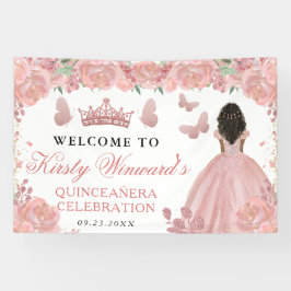 Rose Gold Dress Dark Skin Princess Quinceanera 横断幕