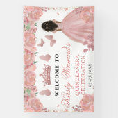 Rose Gold Dress Dark Skin Princess Quinceanera 横断幕 (縦)