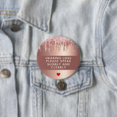 Rose Gold Drip Heart Hearing Loss 3 Inch 缶バッジ (インサイチュ)