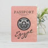 Rose Gold Egypt Passport Wedding Invitation 招待状 (スタンド正面)