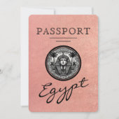Rose Gold Egypt Passport Wedding Invitation 招待状 (正面)