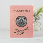 Rose Gold Egypt Passport Wedding Save the Date セーブザデート (スタンド正面)