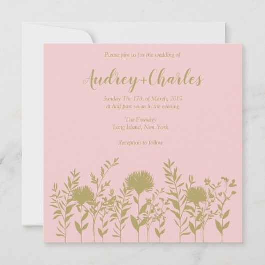 Rose Gold Elegant, Modern and Minimalist Twigs (裏面)