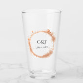 Rose Gold Elegant Wedding Couple Monogram タンブラーグラス (正面)