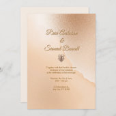 Rose Gold Elegant Wedding Invitation 招待状 (正面/裏面)