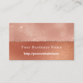 Rose Gold Faux Lace Floral Business name website 名刺 (正面)