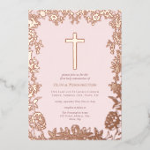 Rose Gold | First Communion Foil Invitation 箔招待状 (正面)