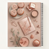 Rose Gold Flat Lay with Blush Office and Sweets ノートブック (裏面)