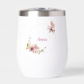 Rose Gold Floral Butterfly Custom Text (正面)