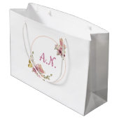 Rose Gold Floral Butterfly – Elegant Personal ラージペーパーバッグ (裏面アングル)